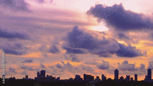 Beautiful Sky with Golden Clouds Sunset Timelapse in 4K