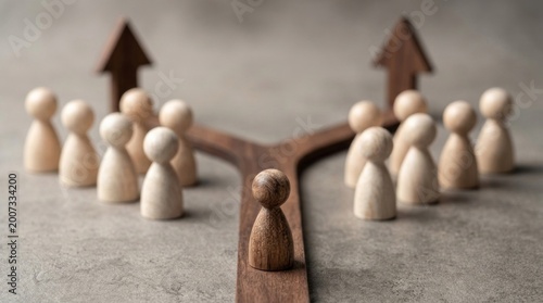 Lone figure stands at a crossroads, symbolizing a decision or divergence of paths.