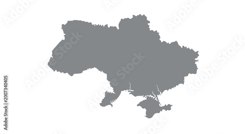 Obraz na płótnie A grayscale silhouette depicts the geographical shape of ukraine showcasing its
