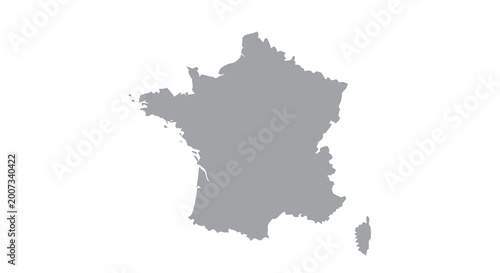 Canvastavla A grayscale map depicts the continental outline of france showcasing its geograp