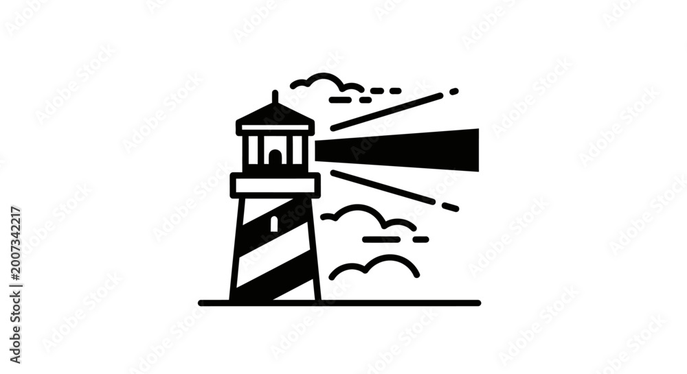 Naklejka premium Lighthouse Beacon Light