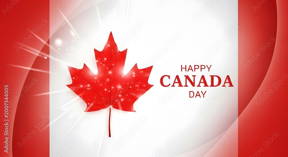 Fototapeta premium Canada day celebration a vibrant maple leaf on the canadian flag