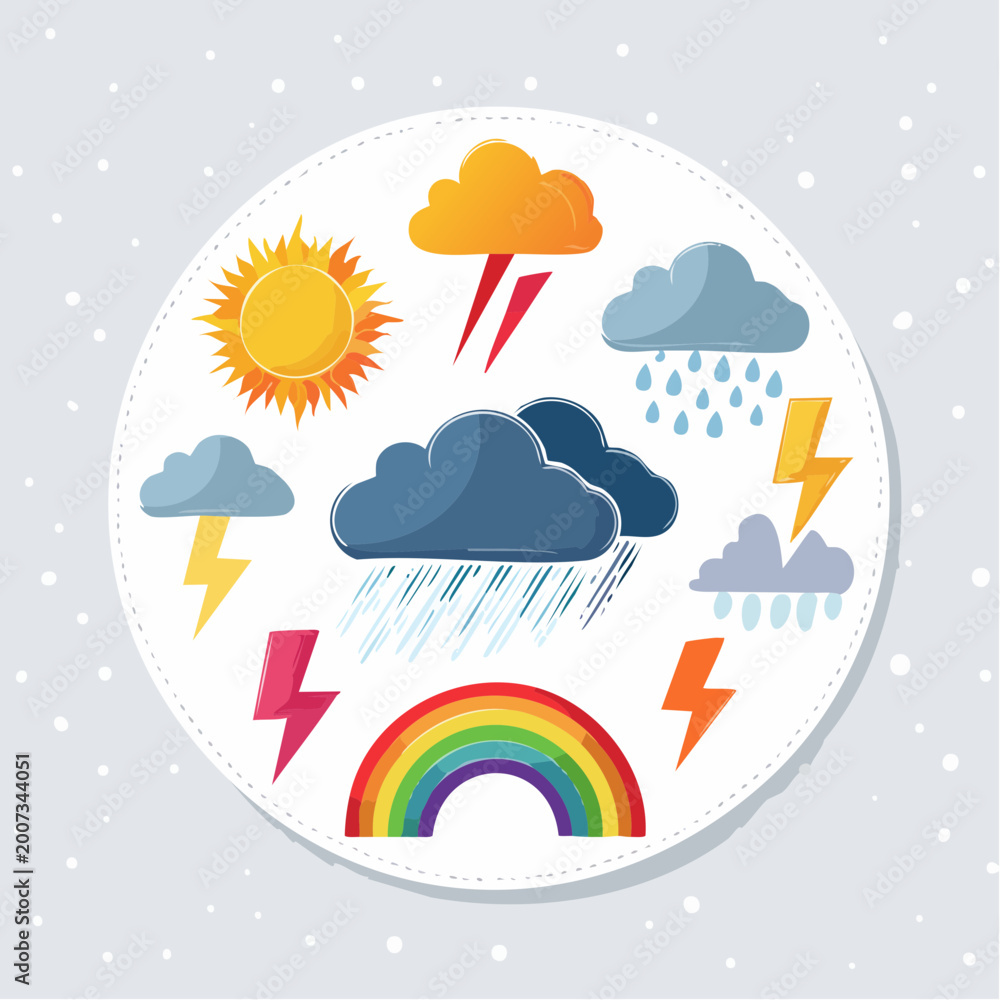 Obraz premium Weather Icons Collection
