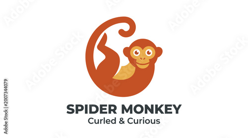 Photography This whimsical spider monkey logo embodies curiosity and playfulness