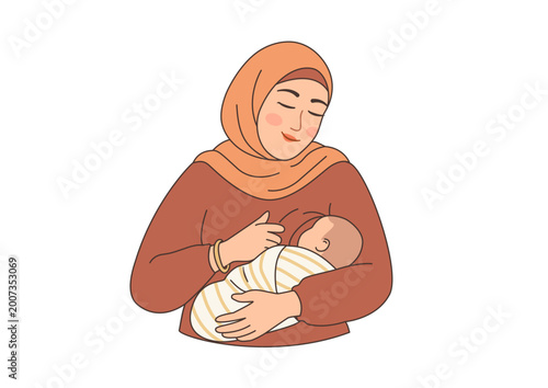 Mother Holding Newborn Baby