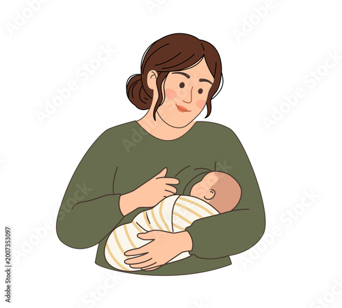 Mother Holding Newborn Baby