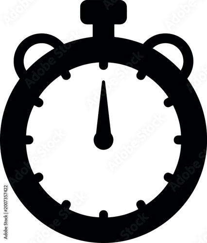 Minimalist stopwatch icon with simple design showing zero time display