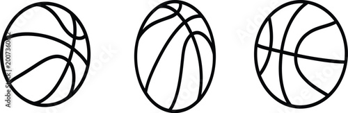 Photos Basketball silhouettes on a white background high-quality