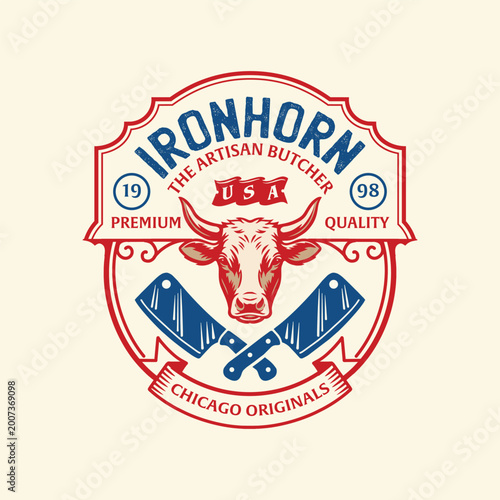 vintage-butcher-logo-ironhorn-bull-cleaver-badge-engraving-style