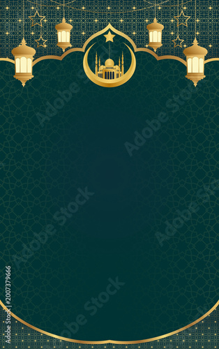 christmas background with golden frame