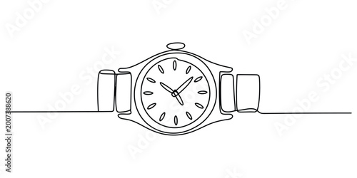 Картината върху платно Continuous single line drawing of a wrist watch
