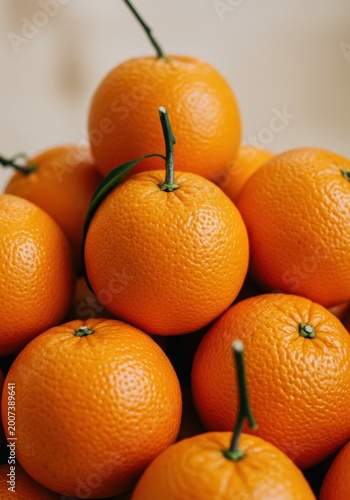 Closeup of a Stack of Ripe Oranges