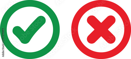 Free Download Green checkmark and red cross symbols for approval and rejection Vector

 - GFXLoad