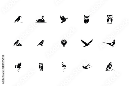 15 Elegant Nature & Avian Vector Icons.