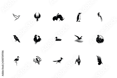 Modern Bird Branding Symbols Pack.