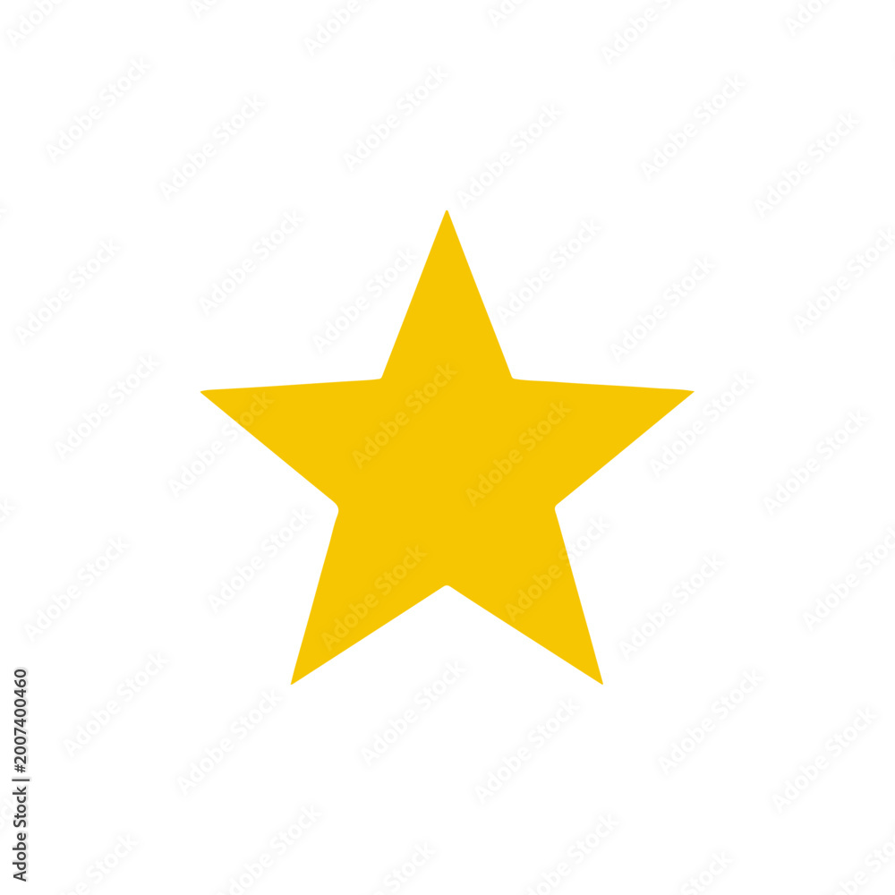 Fototapeta premium Golden Star Icon on White Background - Simple and Clean Design