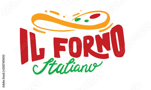 Pizza elegant hand written vector lettering isolated on white background