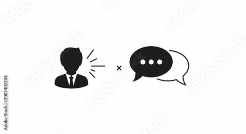 Foto Businessman Speaking in a Chat.