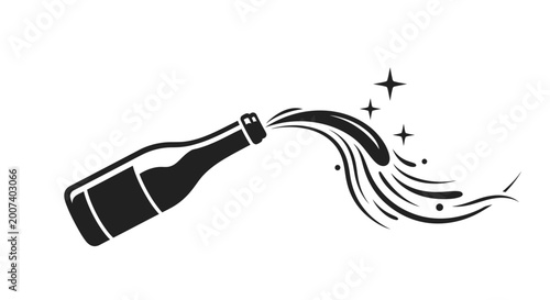 Quadro su tela Soda bottle spraying fizzy drink.