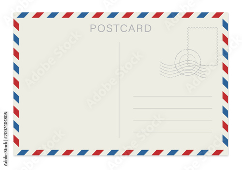 Foto Blank postcard with  stamp