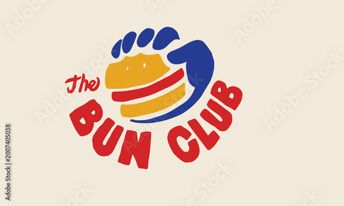 Creative burger lettering logo design vector. Label for menu design restaurant or cafe