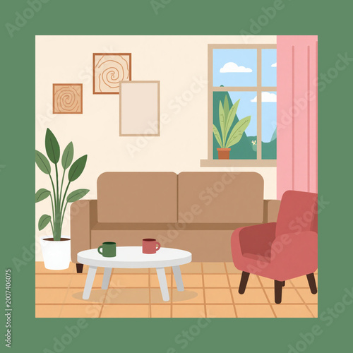 living room interior with sofa