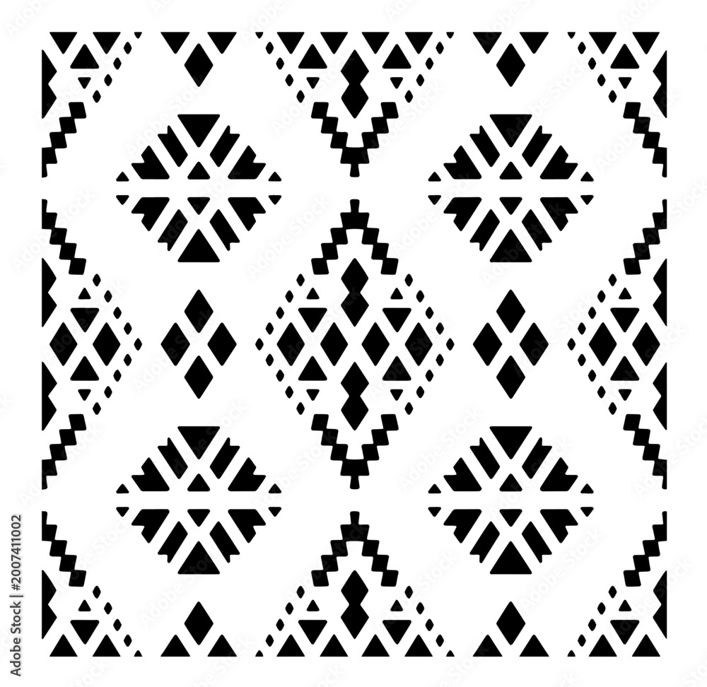 Fototapeta premium Seamless abstract pattern with black white shapes