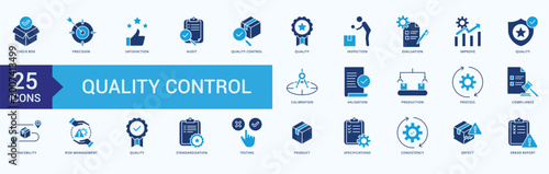 Foto Quality Control Icon Pack Illustration Vector Glyph Blue Style