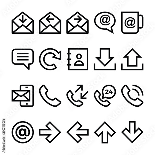 Outline icons for Email