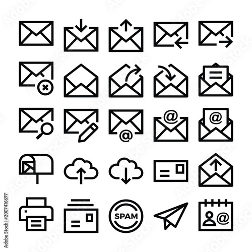 Outline icons for Email