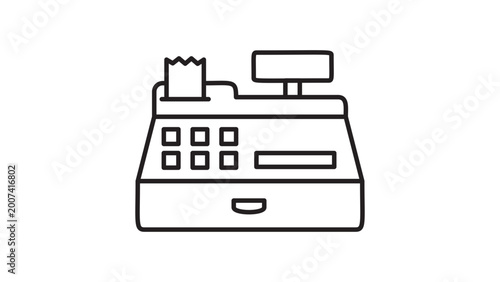 Bild auf Leinwand Retail point-of-sale terminal and checkout counter vector sign