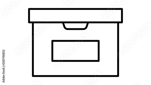 Foto Professional archive box line vector icon featuring an editable stroke for customized thickness
