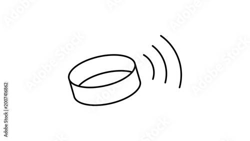 Photos Smart ring wearable finance vector icon with editable stroke, representing modern contactless payment technology and digital banking security in a minimalist hand-drawn line vector illustration