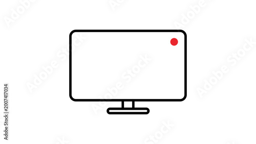 Screen Record V2 minimalist black line vector icon with editable stroke representing a screen with recording indicator, clean outline illustration for digital media and video production tools.