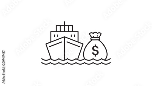 Photography Global mercantile shipping vessel for marine freight logistics