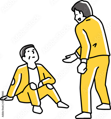 弱っている人に手を貸す男性