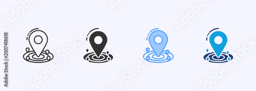 Nearby Icon Set Color Multiple Style Collection Illustration