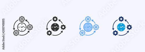 Cuadro en lienzo Efficiency Icon Set Color Multiple Style Collection Illustration
