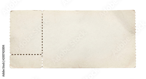 Tableau sur toile Vintage paper ticket stub mockup on transparent background