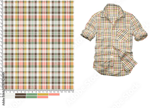 Schilderij op canvas A vintage red checkered plaid cotton shirt with a classic textile pattern isolat