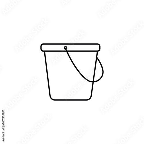 Bucket icons on white background Editable linear style stroke. Vector icon