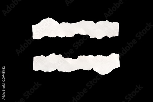 Bild auf Leinwand Torn Paper Strips Resembling Equal Sign