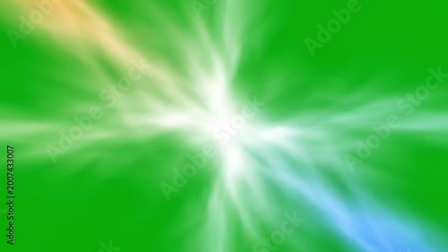 Two Glowing Energy Beams Colliding And Exploding On Green Screen