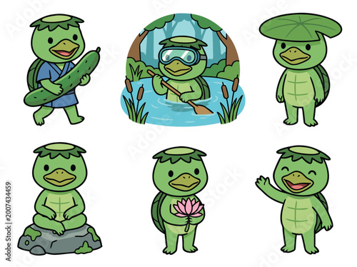 Foto Cute Kappa Characters Collection.