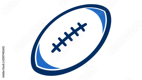 Rugby ball modern flat vector icon on white background representing american football equipment illustration for team sports competition tournament and active lifestyle graphic design element.