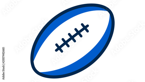 Rugby ball modern flat vector icon on white background representing american football equipment illustration for professional sports match and team competition training sessions graphic art.
