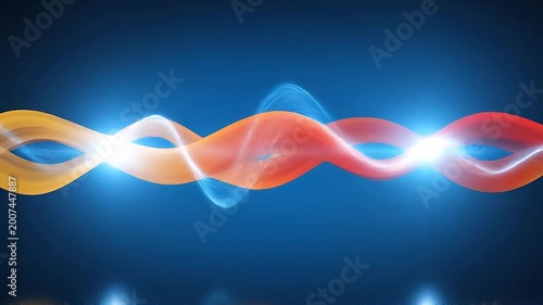Seamless loop abstract wave synchronization, contrasting market signals corporate background.