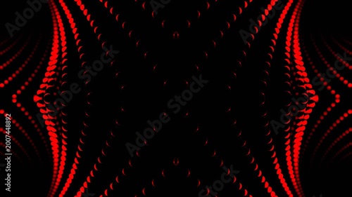 Red Spiral of Balls Kaleidoscope Background VJ Loop in 4K