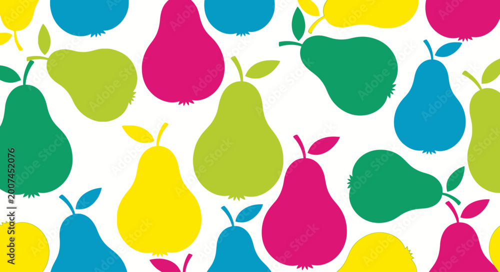 Foto Colorful Pear Pattern Illustration