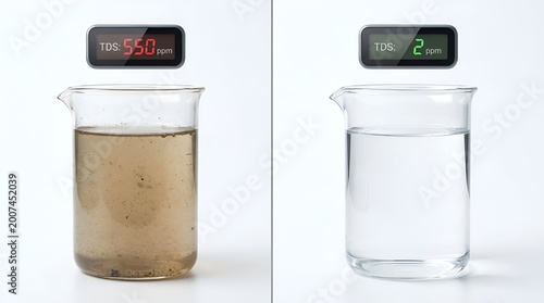 Dirty vs Clean Water Comparison with Digital TDS Meter Readings